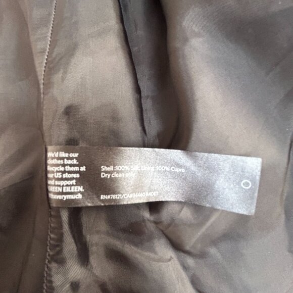 Eileen Fisher Textured Silk Shawl Collar Jacket Black One-Button Size 0 - Picture 4 of 9